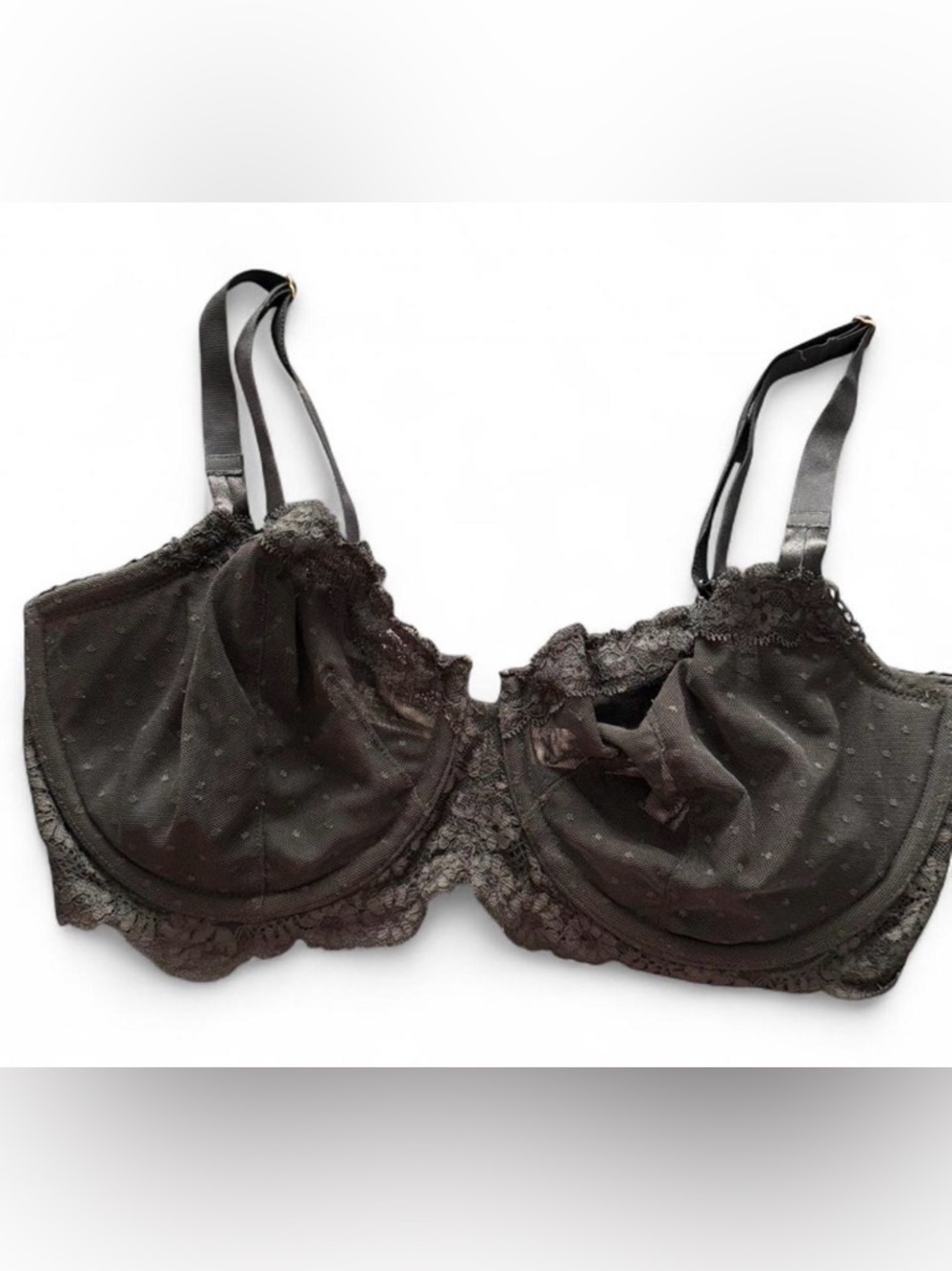 Victoria's Secret Black Sheer Dot Lace Underwire Bra